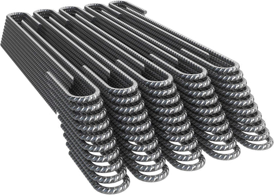 Vodaland Rebar Stakes J Hook Extra Heavy Duty 1/4 inch Coated Steel Ground Anchors with Chisel