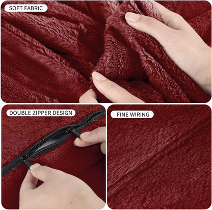 Bean Bag Chair for Adults 4FT,Soft Removable Cover for Teens/Girls Bedroom,Fluffy Giant Round Floor Beanbag Lounger Chairs (No Filler,Claret)