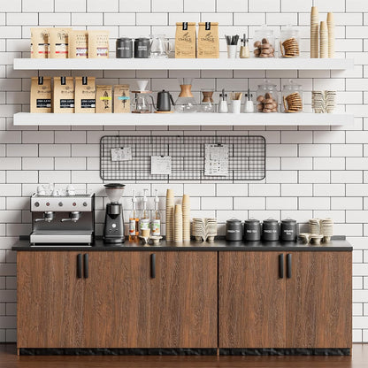 Heimlove 55 Inch Long Floating Shelves for Wall,9.3" Deep White Floating Shelves Set of 2,Large Display Shelf & Storage Shelf,Wall Mounted Shelves for Bedroom Living Room Kitchen Office