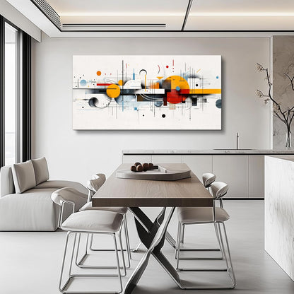 KELIYUAN Wall Decor For Dining Room Abstract Geometry Modern Canvas Print Wall Art Red Yellow Blue Geometry Minimalist Pictures Living Room Decor For Bedroom Office Farmhouse Home Decor 24x48 In