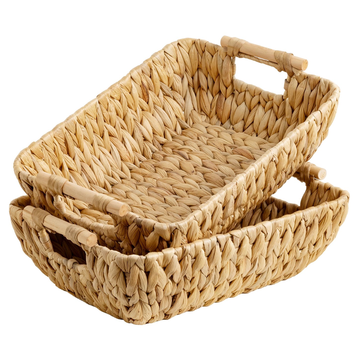 StorageWorks Wicker Baskets for Organizing, Water Hyacinth Storage Baskets