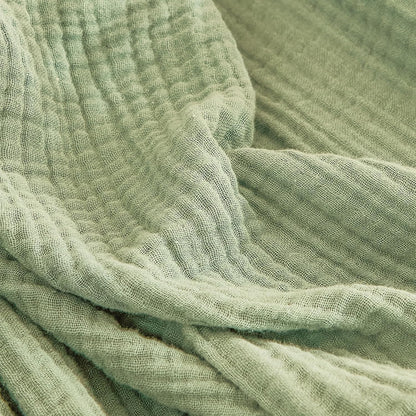EMME Cotton Muslin Blanket King Size - Soft, Breathable Layering Blanket, 108"x90", All Season Gauze, Sage Green