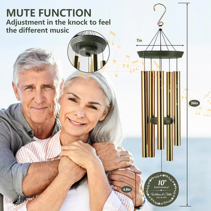 ASTARIN Tree of Life Wind Chimes, Personalized Wind Chimes for 50th Anniversary for Parents Couple, Romantic Idea for Mom Dad Keepsake Gifts