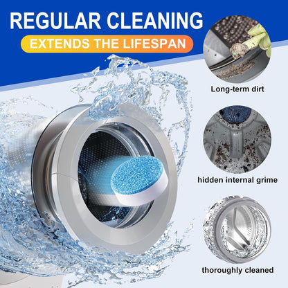 Washing Machine Cleaner Tablets, 40Pcs Deep Cleaning Tablets, Compatible with HE, Top & Front Load, Deep Cleaning Residue & Odor Eliminator, Deep-cleans to remove residue and neutralize smells01