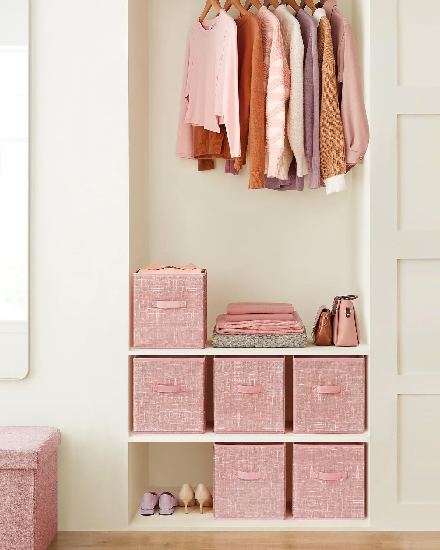 SONGMICS Storage Cubes, Set of 6, 11-Inch Foldable Closet Organizers
