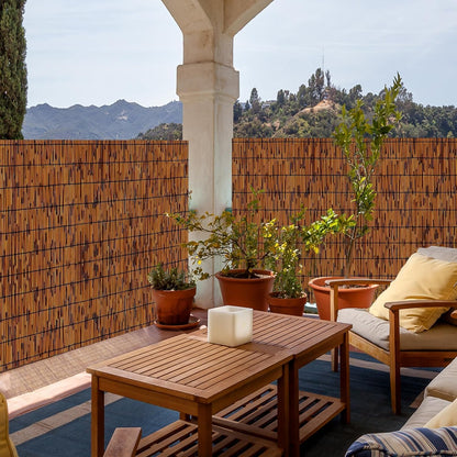 2PACK Natural Reed Fencing 6FT X 16.4FT Reed Fence 6FT High Balcony Reed Fence Privacy Reed Screen for Outdoor Backyard Patio(Brown)