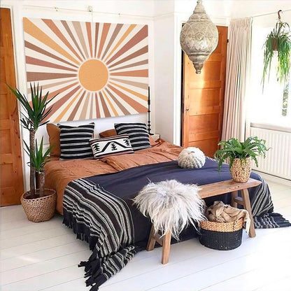 Aipon Vintage Sun Tapestry for Classroom Rainbow Boho 70s Sunshine Sunset Tapestries Wall Hanging Aesthetic Retro Tapestrys for Living Room Dorm (Retro, 36.00'' × 48.00'')