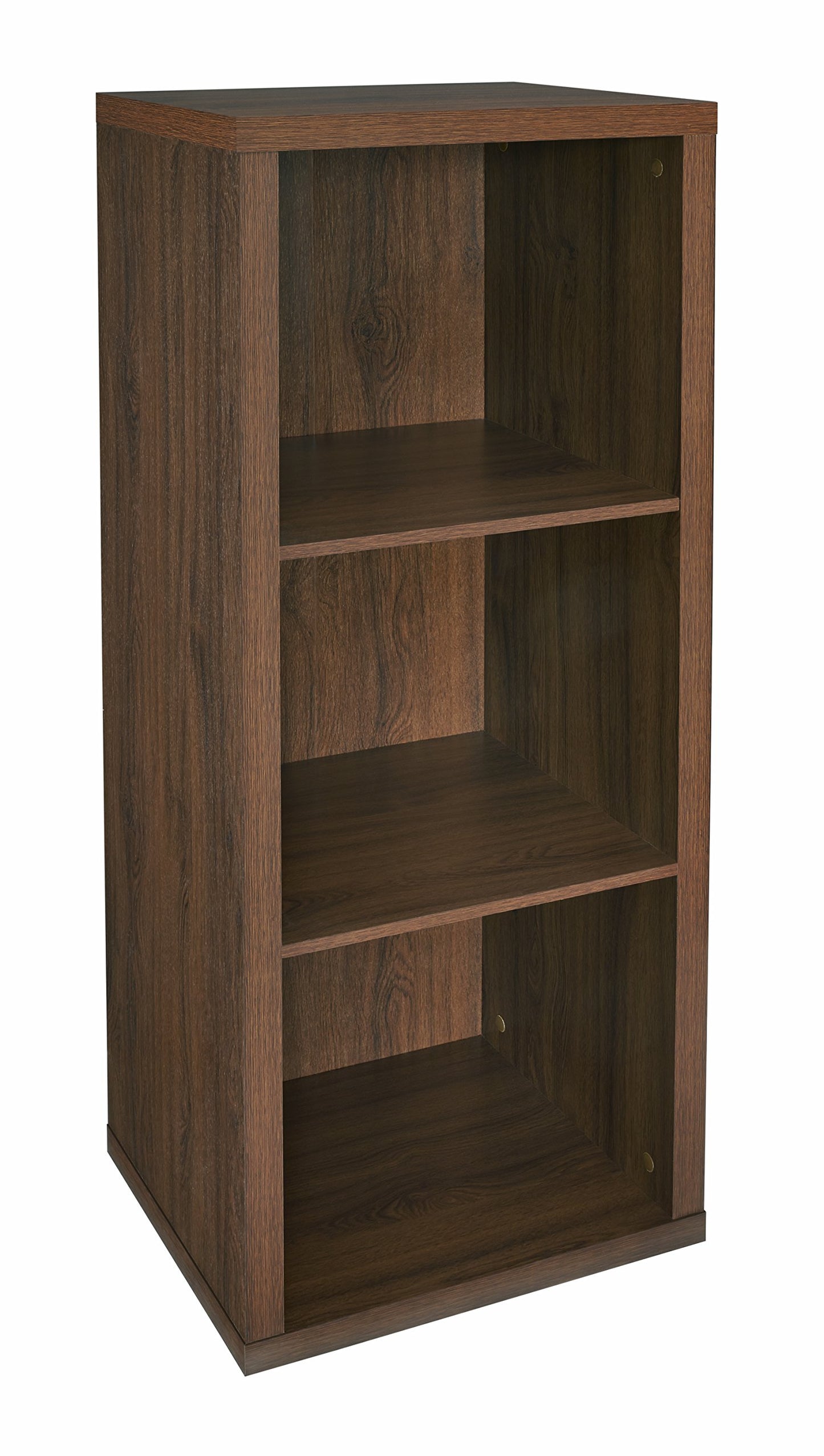 ClosetMaid 3-Cube Storage Shelf Organizer Bookshelf with Back Panel, Easy Assembly, Wood, Dark