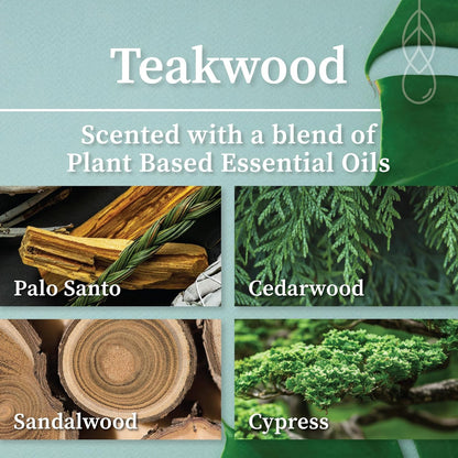 Hemlock Park Wood Wick Candle Handcrafted with Natural Coconut Wax and Essential Oils (Amber & Gold 7.2 oz, Teakwood)