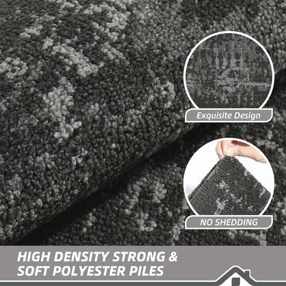 BEQHAUSE Dirt Trapper Door Mat 24"x36" Non-Slip Door Mats Washable Entryway Rugs Stain Resistant Doormat Absorbent Welcome Floor Mat for Front Back Door, Muddy Wet Shoes & Paws,Dark Grey