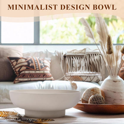 Large Decorative Concrete Bowl, Modern Handicraft Bowls for Home Decor, Decorative Fruit Bowl for Kitchen Counter, Stylish Key Bowl for Entry Table, Gray