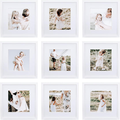Sheffield Home 9 Piece Gallery Wall Frame Set, 12x12 Inch, White