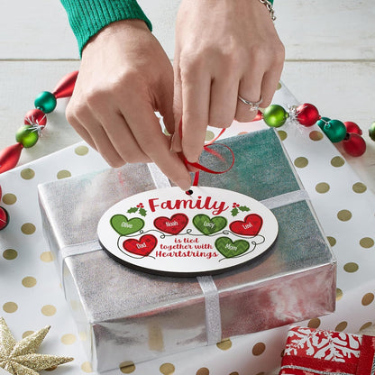Let’s Make Memories Personalized Christmas Ornament - for Sisters - 2024 Christmas Ornament - Wood - Oval - 2–6 Names - Heartstrings