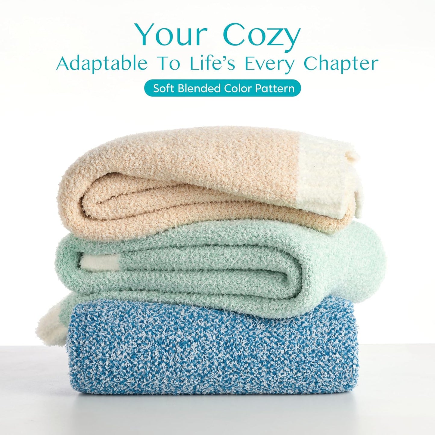 Joiedomi Throw Blanket for Couch Bed, Light Camel Knitted Blankets Gifts for Women Mom Girls, Cozy Cute Soft Throw Home Room Decor Aesthetic for Women Mothers Birthday Gifts 50x60 Inches