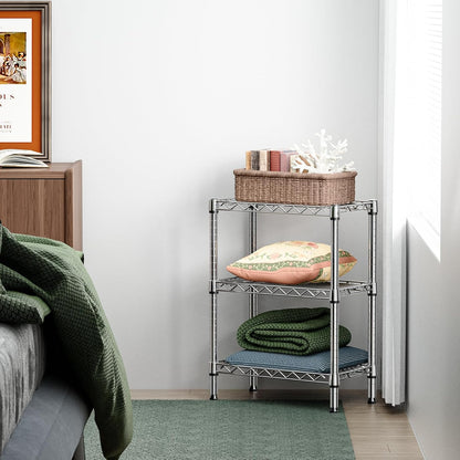 750 lbs 3 Tier Shelf Metal Storage Shelves Wire Rack Closet Organizers with PP Board for Garage Kitchen Bathroom Laundry Chrome 11.8" D x 21.7" W x 28.6" H