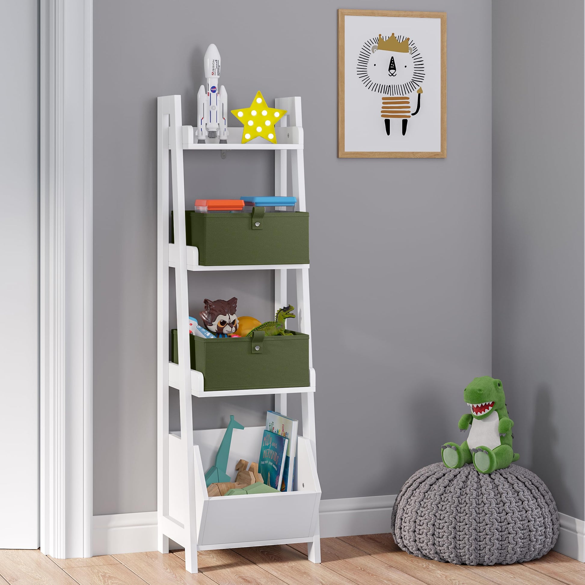 RiverRidge Folding Storage Bins - 2-pack of 5in Tall Olive Cubes