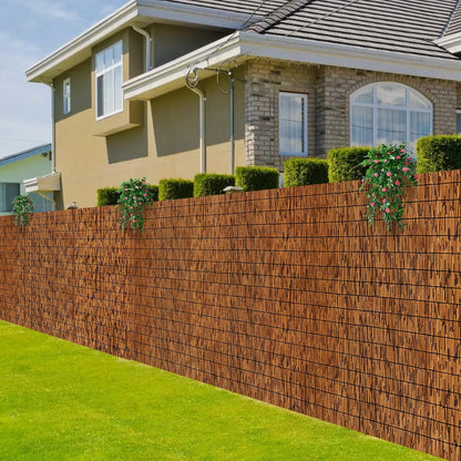 Natural Reed Fence,6FT X 16.4FT Bamboo Fencing Privacy Reed Screening for Outdoor, Gallery, Restaurant, Hotel, Patio (Brown)