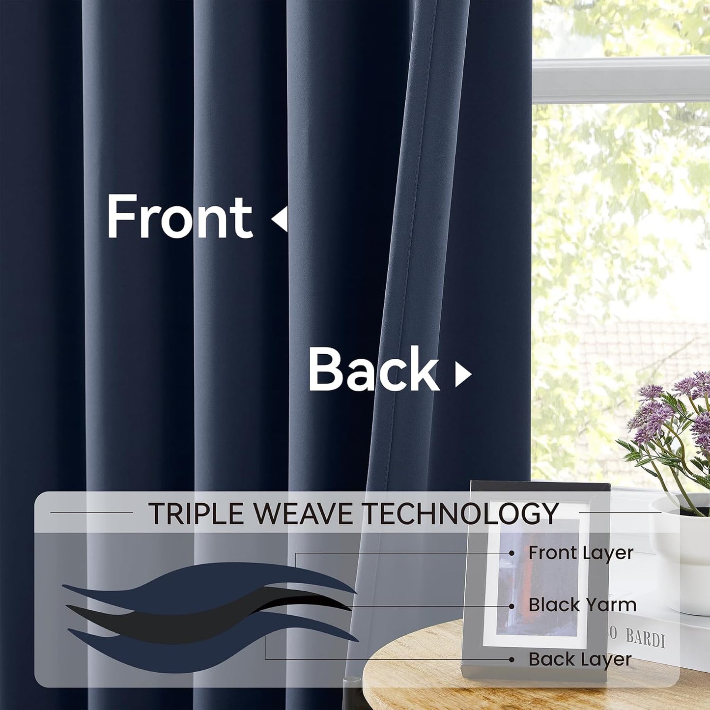 KangBang Navy Blue Room Darkening Curtains 108 Inches Long, Pinch Pleat Light Blocking Elegant Modern Patriotic Nautical Decor for Living Room Boys Bedroom, 40”Wx108”L,2 Panels