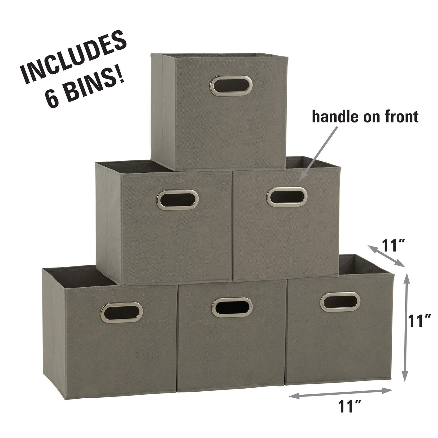Household Essentials Fabric Storage Bins in Strong Poly‑Woven Fabric, Sturdy Chipboard Sides