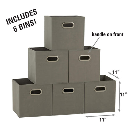 Household Essentials Fabric Storage Bins in Strong Poly‑Woven Fabric, Sturdy Chipboard Sides
