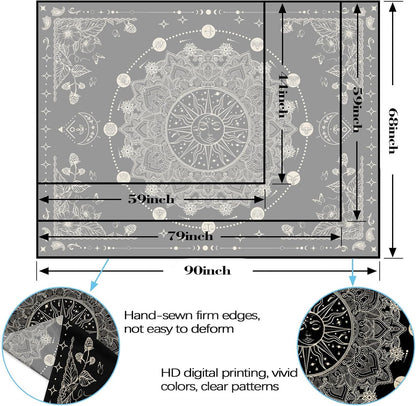 Lunerfex Sun and Moon Mandala Tapestry Boho Tapestry for Bedroom Black and White Tapestries Wall Hanging Living Room Wall Art and Home Decor 70x90