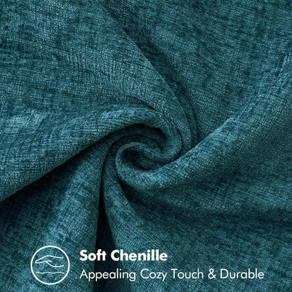 MIULEE Pack of 2 Couch Throw Pillow Covers 16x16 Inch Dark Teal Farmhouse Decorative Pillow Covers with Stitched Edge Soft Chenille Solid Dyed Spring Pillow Covers for Sofa Bed Living Room