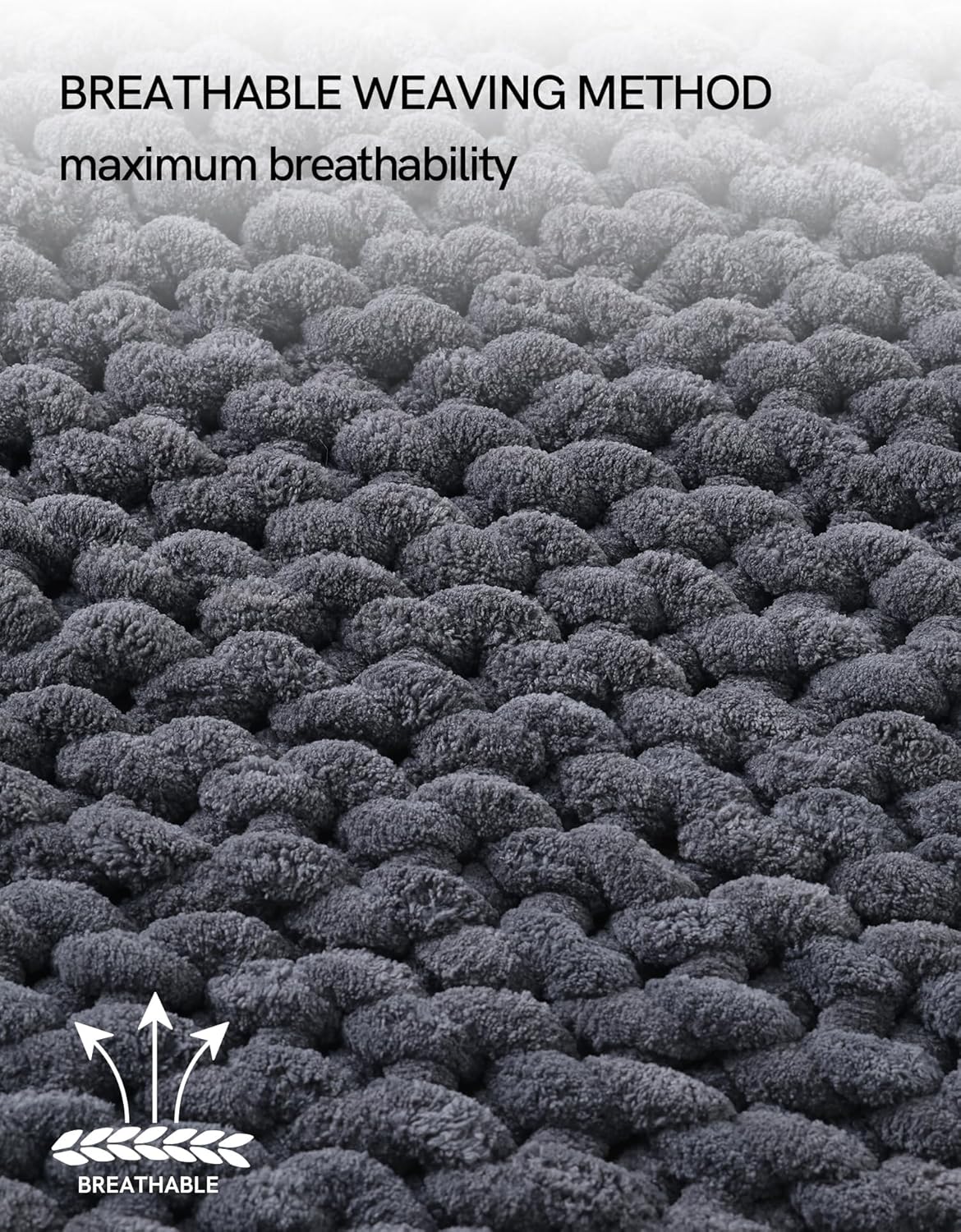 YnM Chunky Throw Blanket, Medium-Weight, Hand Knitted with Chenille Yarn, Skin Friendly, Ventilated and Breathable, Machine Washable, Home Décor Piece for Couch, Sofa and Bed (Lava Grey, 40x50 Inch)