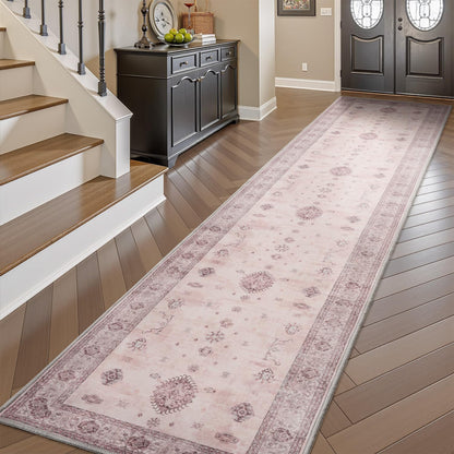 AMOAMI Vintage 3X10 Runner Rug Non Slip Soft Runners for Hallways Washable Hallway Runner Bedside Rugs for Bedroom Long Rug for Hallways Entryway Laundry Room Stair Kitchen Bathroom