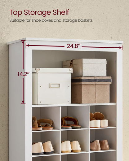VASAGLE Shoe Storage Cabinet, 10 Tier Shoe Rack Organizer, Holds Up to 30 Pairs of Shoes, for