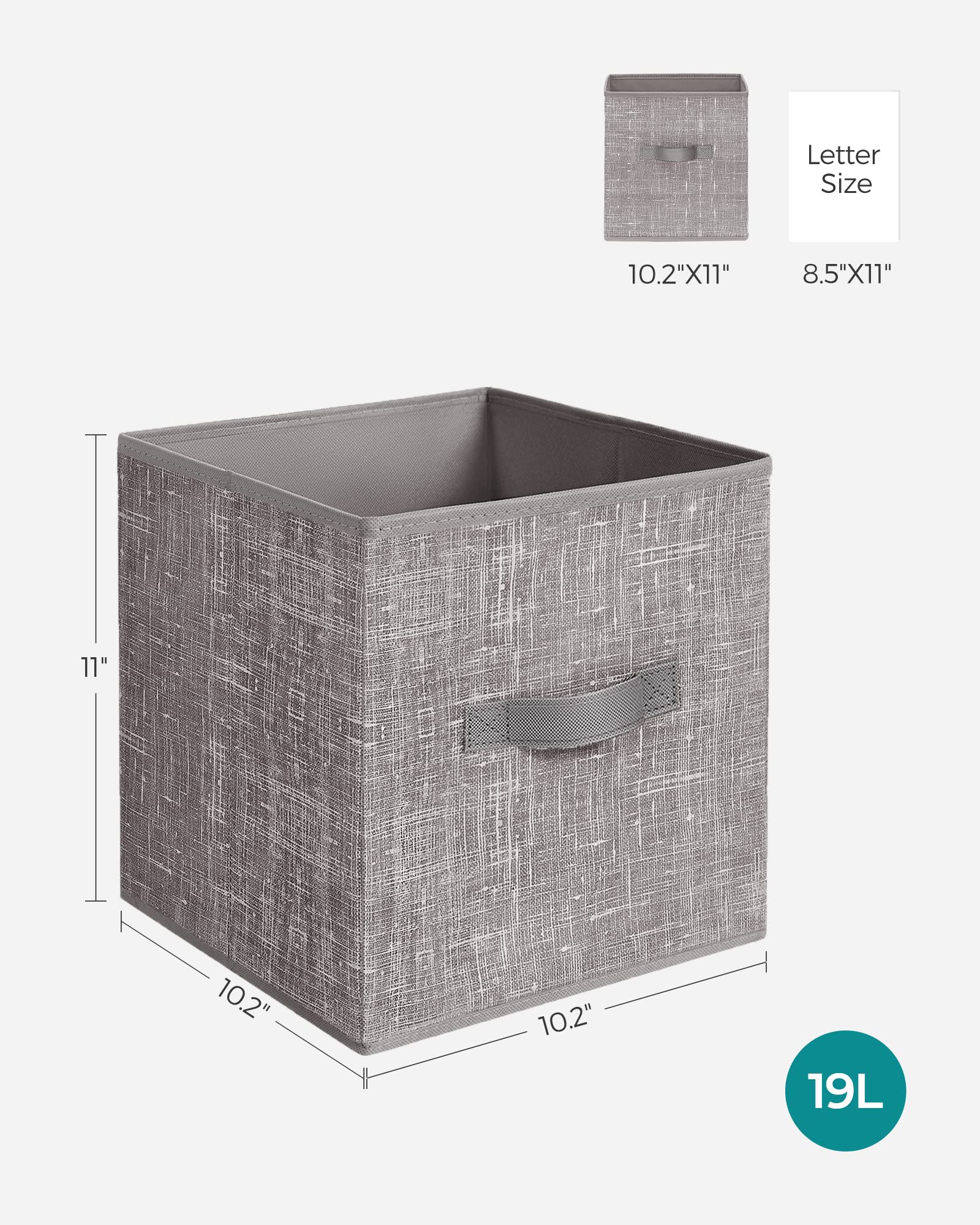 SONGMICS Storage Cubes, 11-Inch Non-Woven Fabric Bins with Double Handles, Set of 6, Closet