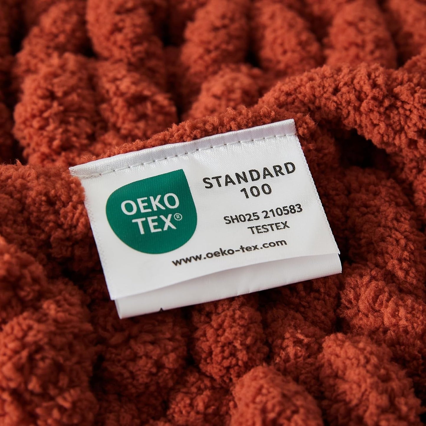 WESHIONGOO Chunky Knit Blanket Throw Knitted Throw Blankets for Couch Bed Fluffy Soft Blanket with Jumbo Chenille Yarn Thick 100% Handmade(Rust, 50"×60")