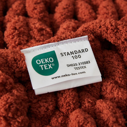 WESHIONGOO Chunky Knit Blanket Throw Knitted Throw Blankets for Couch Bed Fluffy Soft Blanket with Jumbo Chenille Yarn Thick 100% Handmade(Rust, 50"×60")