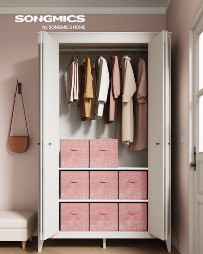 SONGMICS Storage Cubes, Set of 8, 13-Inch Foldable Closet Organizers