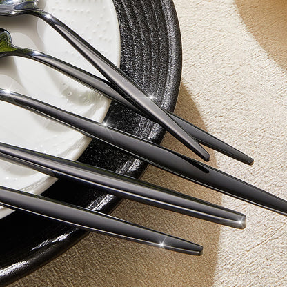 KINGSTONE Silverware Set, 20-Piece Flatware Set Cutlery Set Premium 18/10 Stainless Steel, Tableware Include Forks Knives Spoons for Home Kitchen Restaurant Wedding, Dishwasher Safe,Black