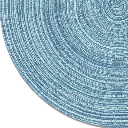 AHHFSMEI Round Braided Placemats Set of 6 Round Table Mats for Dining Tables Natural Woven Heat Resistant Place mats 15 Inch (Sky Blue)