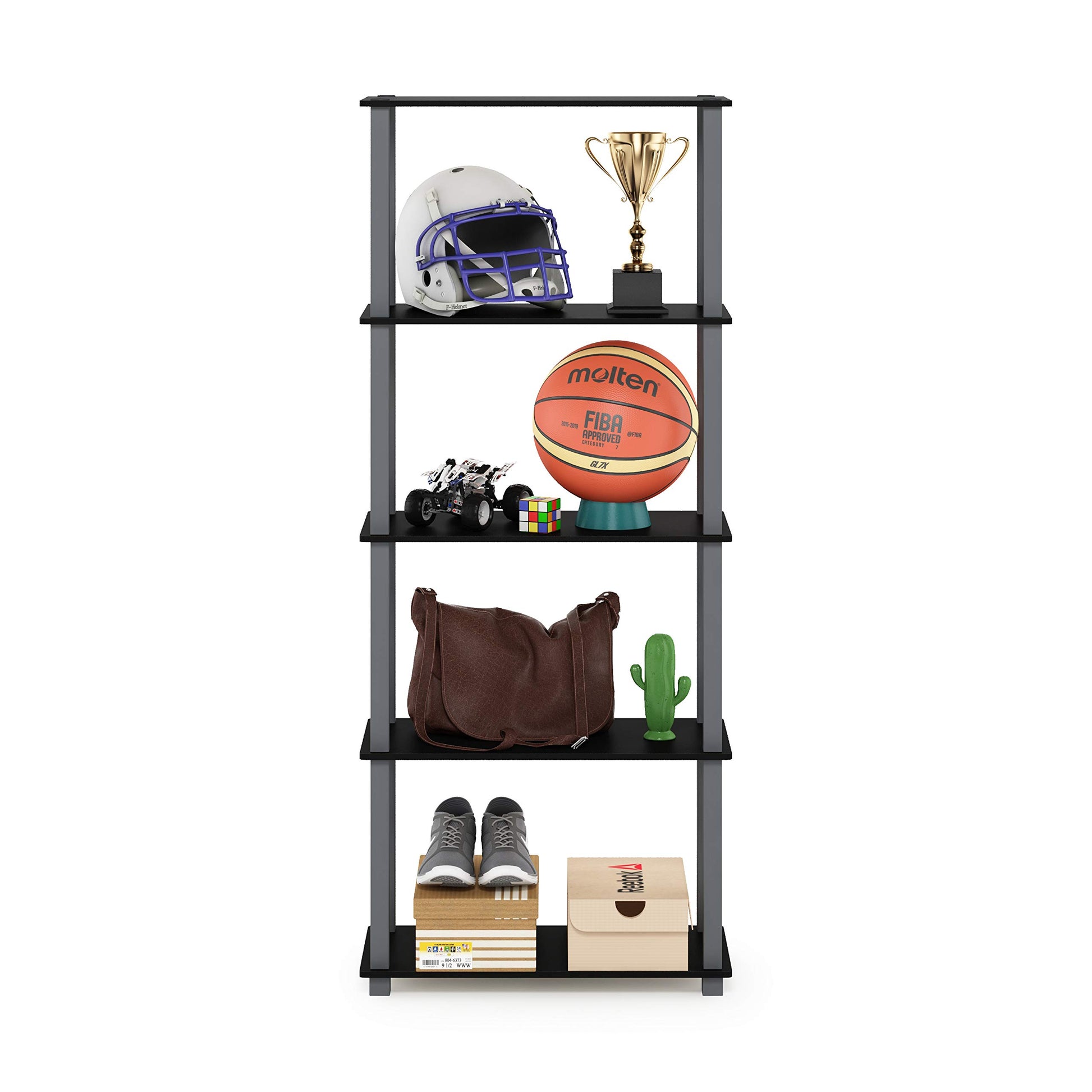 Furinno Turn-N-Tube 5-Tier Multipurpose Shelf / Display Rack / Storage Shelf / Bookshelf, Square