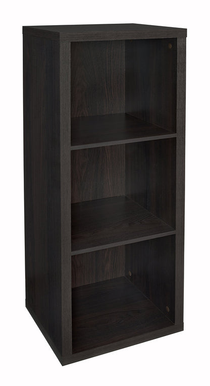 ClosetMaid 3 Cube Storage Shelf Organizer Bookshelf with Back Panel, Easy Assembly, Wood, Black