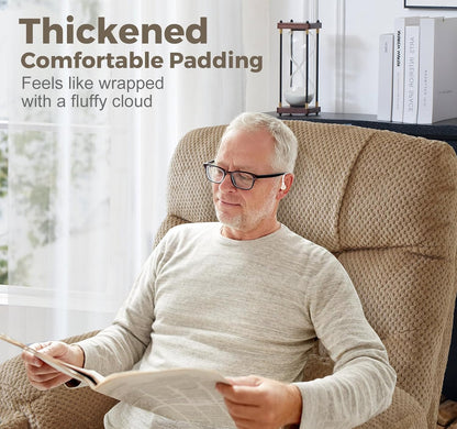 Oversized Dual Motor Lay Flat Power Lift Recliner Chair Set of 2 for Elderly with Massage and Heat, Textile Large Recliner Chair, Lift Chairs Recliner with Lumbar Pillow, Cup Holder, Beige