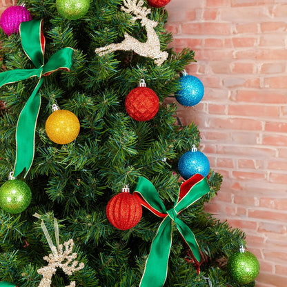 Every Day is Christmas Ornaments, Shatterproof Christmas Tree Ornament Set, Christmas Balls Decoration 50 Count (2.24"/57mm, Textured Rainbow)