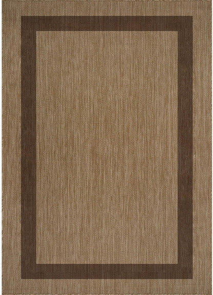 CAMILSON Outdoor Rug 10x14 - Large Modern Outside Rugs for Patios Porches Waterproof Durable Washable Non-Shedding, Easy-to-Clean Indoor Outdoor Area Carpet (10 x 14, Bordered - Jute)