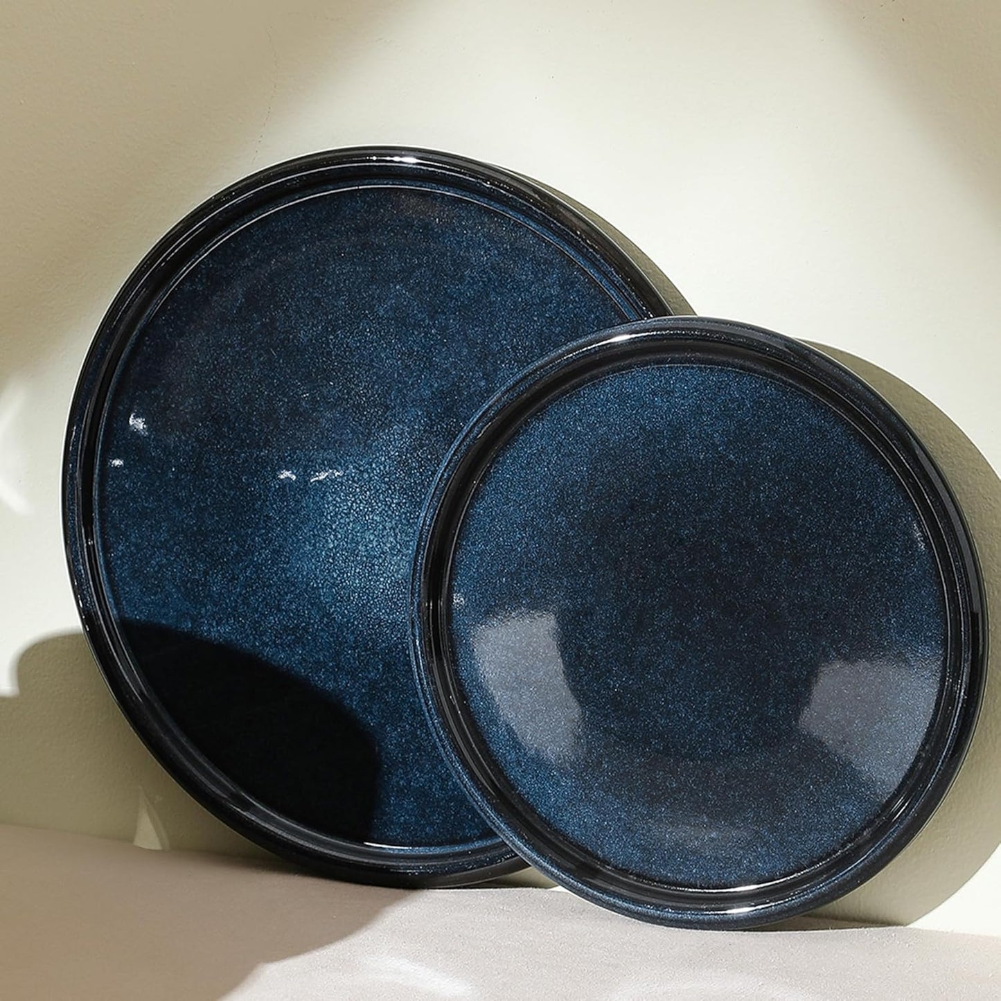 Stone Lain Eden 4-Piece Dinner Plate Set Stoneware, Dark Blue