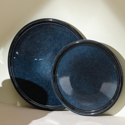 Stone Lain Eden 4-Piece Dinner Plate Set Stoneware, Dark Blue