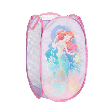 Disney Little Mermaid Ariel Pop-Up Hamper,Collapsible Laundry Basket with Sturdy Handles
