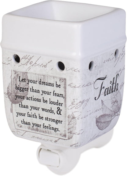 Elanze Designs 2 Pc Set Braver Stronger Smarter, Dream Bigger Ceramic Stoneware Plug-in Tart Oil Wax Warmers