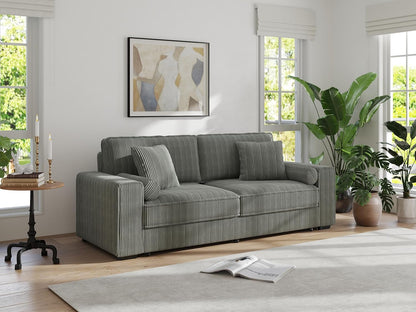 91-Inch Corduroy Pull Out Couch with Storage, Convertible Queen Sleeper Sofa with Pull Out Bed, Hide a Bed Couches for Bedroom, Guest Room, Apartment, Small Places, RV (Grey)