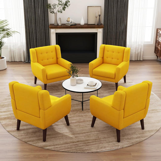 UIXE Accent Chair, Modern Upholstered Armchair in Fabric for Living Room, Comfy Club Arm Chairs