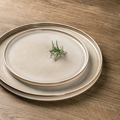 AmorArc Ceramic Dinnerware Sets, Handmade Reactive Glaze Stoneware Plates and Bowls Sets,Highly Chip and Crack Resistant | Dishwasher & Microwave Safe Dishes Set, Service for 4 (12pc)