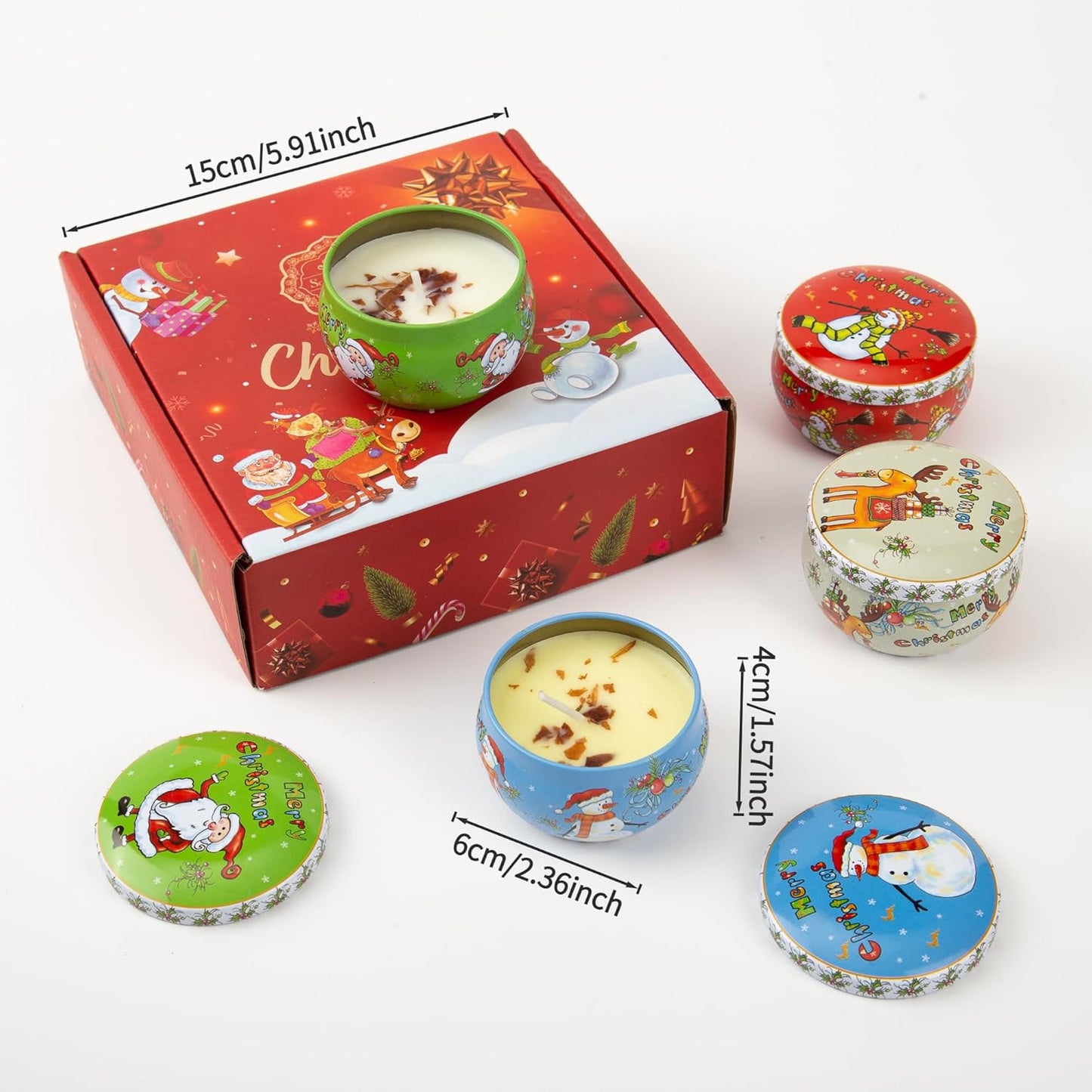 Christmas Scented Candle Set ??Holiday Soy Wax Aromatherapy Candles for Home Décor, Winter Relaxation & Stress Relief, Festive Gift for Women, Stocking Stuffers, Secret Santa