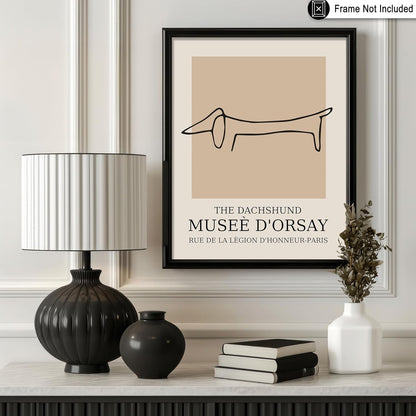 Poster Master Vintage Poster - Retro Dachshund Print - Dog Art - Line Drawing - Sketch Art - Gift for Boys, Girls & Animal Lover - Decor for Kid's Room or Nursery - 8x10 UNFRAMED Wall Art