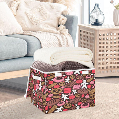 susiyo Holiday Candy Seamless fabric storage baskets with lids,Collapsible Storage Boxes,Foldable storage boxes with handles for Home,Office,Closet Organization